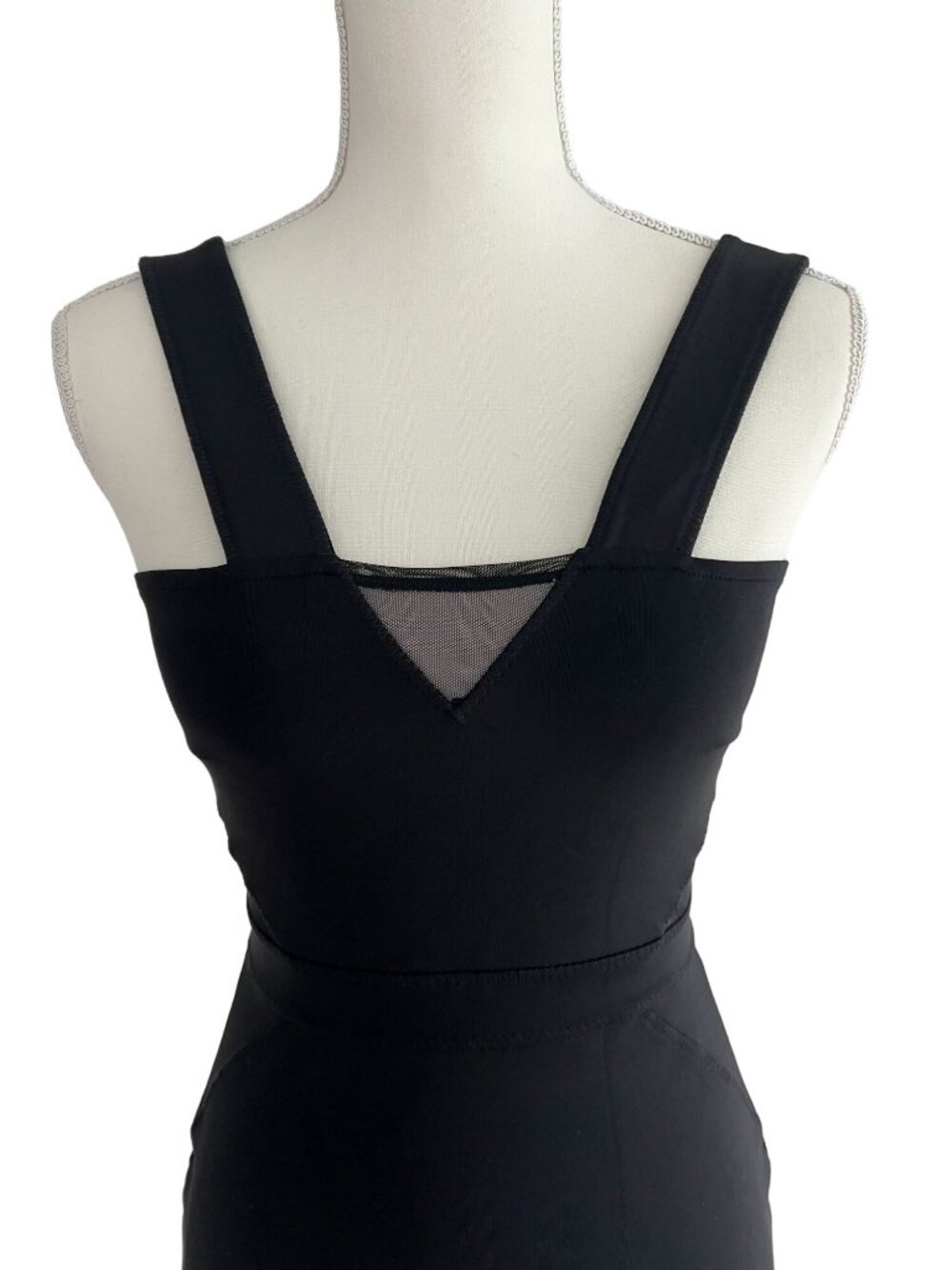 FRENCH CONNECTION Black Mesh Cutout Cocktail Dress Size US 4 - Picture 3 of 7